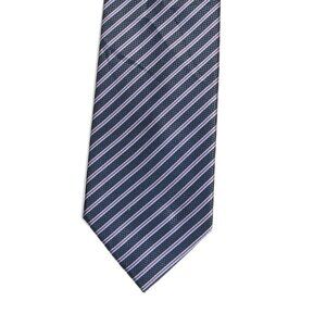 Covington Men’s Tie Blue Gray Striped Polyester 60 inch Designer Tie New
